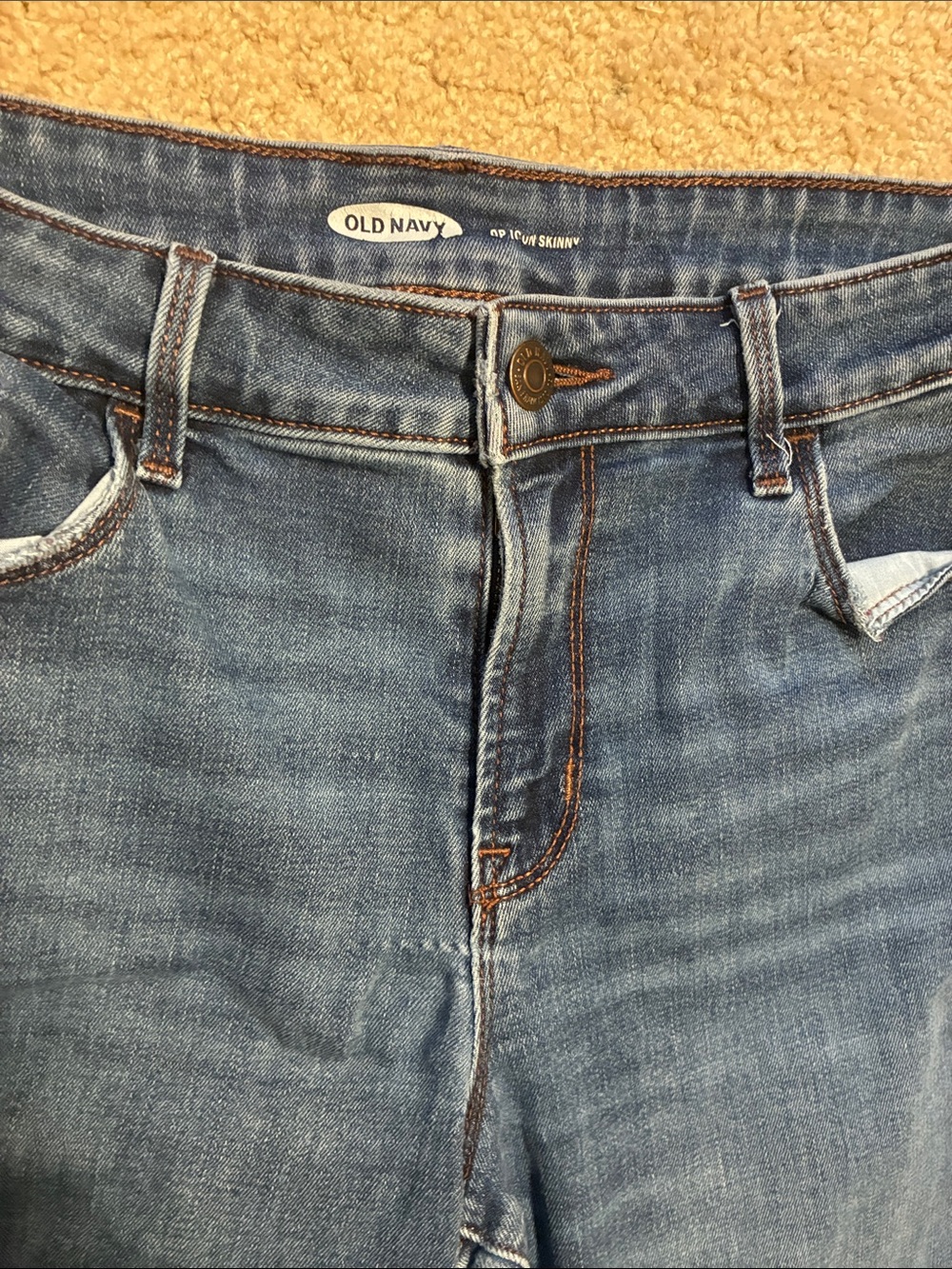 Old Navy Pop Icon Skinny Jeans Mid Rise Blue Stretch Denim Size 10 - Picture 4 of 8